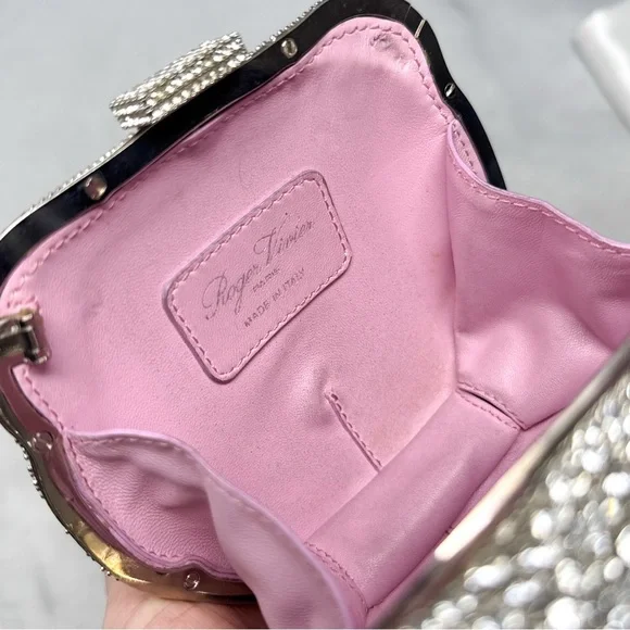 Roger Vivier Swarovski Crystal Embellished Fox Evening Clutch Purse Bag Rare Cat - Picture 9 of 16